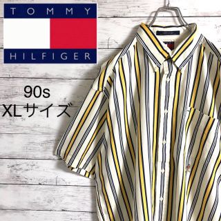 トミーヒルフィガー(TOMMY HILFIGER)の【激レア】トミーヒルフィガー☆刺繍ロゴ　マルチストライプ　半袖BDシャツ　90s(シャツ)