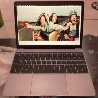 マック(Mac (Apple))の【値下げ】MacBook12 2017 m3 8GB 256GB スペースグレイ(ノートPC)