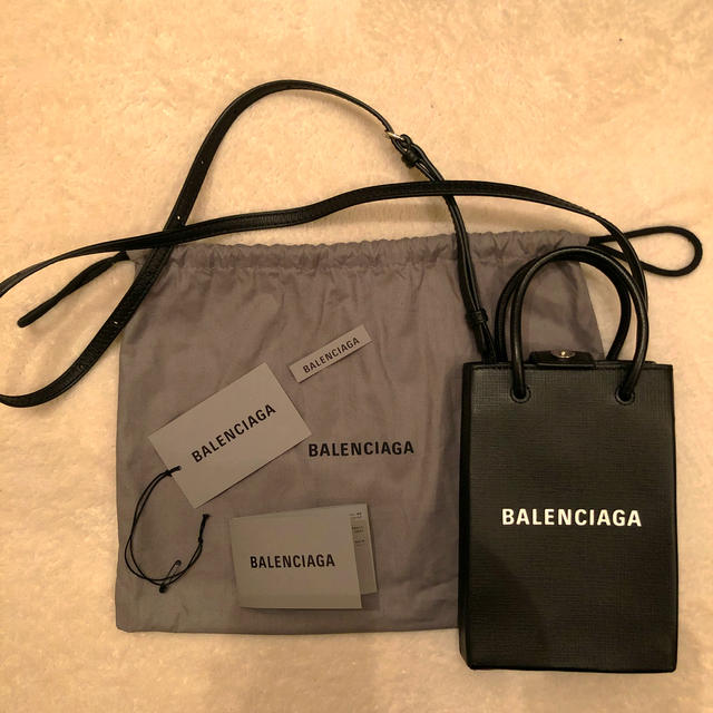 初売り】 Balenciaga バレンシアガ19awフォンホルダーバッグ ブラック