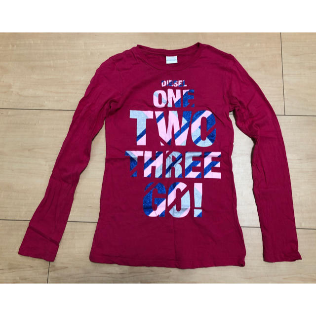 DIESEL(ディーゼル)のDIESEL ディーゼル カットソー 長袖シャツ ロンT ピンク Lサイズ レディースのトップス(Tシャツ(長袖/七分))の商品写真