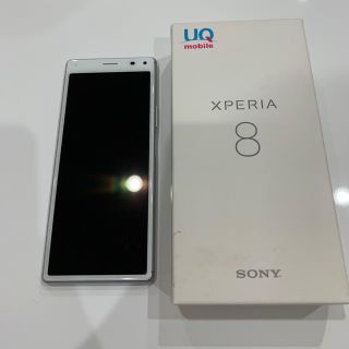 エクスペリア(Xperia)のXperia 8 ホワイト 64 GB UQ mobile 美品(スマートフォン本体)