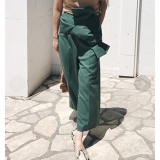 アメリヴィンテージ(Ameri VINTAGE)のameri obi wide pants グリーン(カジュアルパンツ)