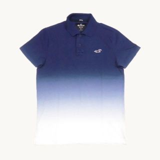 ホリスター(Hollister)の★新品★ホリスター★グラデーション鹿の子ポロシャツ(Navy/White/XL)(ポロシャツ)