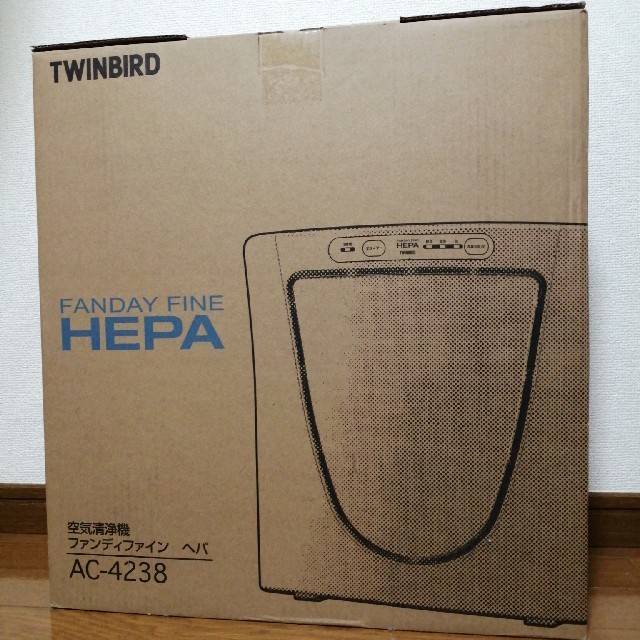 TWINBIRD(ツインバード)の【新品】TWINBIRD 空気清浄機 HEPA AC-4238W スマホ/家電/カメラの生活家電(空気清浄器)の商品写真