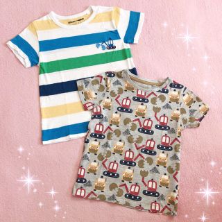 ネクスト(NEXT)の☆next baby ネクスト☆ショベルカー柄＆ボーダー柄半袖Ｔシャツセット☆(Tシャツ/カットソー)