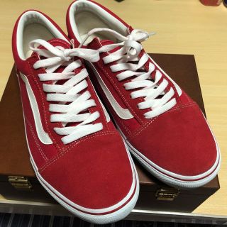 ヴァンズ(VANS)の【美品・大きいサイズ】VANS オールドスクール　スニーカー　レッド　(スニーカー)