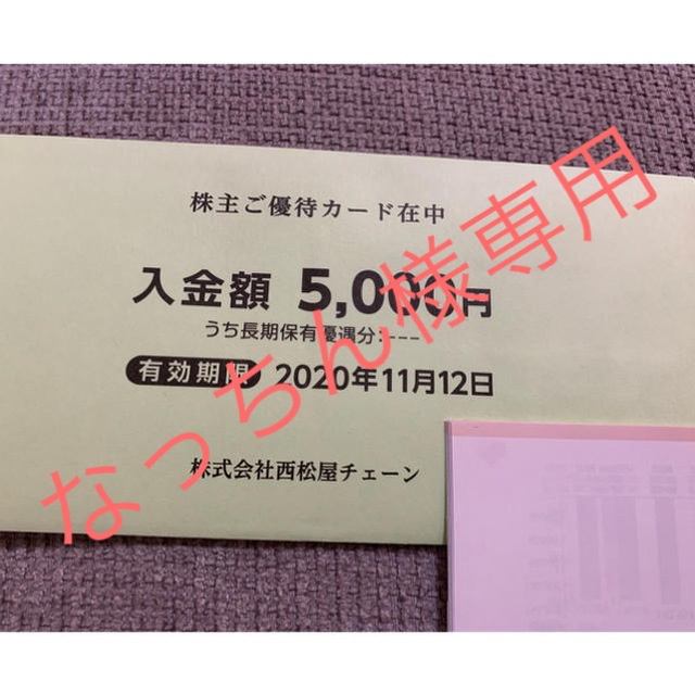 西松屋(ニシマツヤ)の西松屋　株主優待　5000円分 エンタメ/ホビーのエンタメ その他(その他)の商品写真