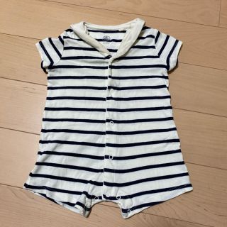 プチバトー(PETIT BATEAU)のプチバトー　マリンボーダーロンパース(ロンパース)