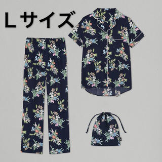 ジーユー(GU)のGU ケイタマルヤマ パジャマ フラワー ネイビー Lサイズ 花柄 新品(パジャマ)
