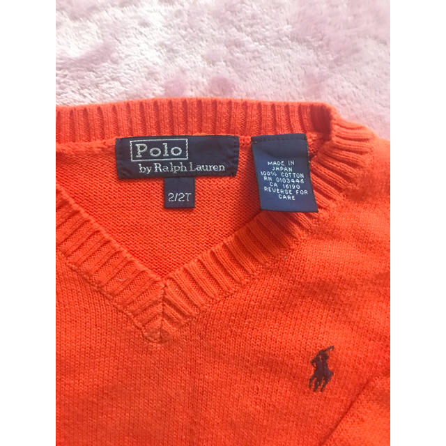 POLO RALPH LAUREN(ポロラルフローレン)のポロラルフローレン コットンセーター2歳用！キレイなオレンジカラー！ キッズ/ベビー/マタニティのキッズ服男の子用(90cm~)(ニット)の商品写真