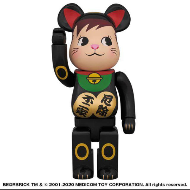 フィギュアBE@RBRICK 招き猫 ポコちゃん 黒 400％ ベアブリック ペコちゃん