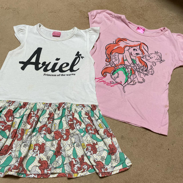 しまむら(シマムラ)のDisney♛︎アリエル ワンピース･Tシャツ セット 120cm キッズ/ベビー/マタニティのキッズ服女の子用(90cm~)(Tシャツ/カットソー)の商品写真