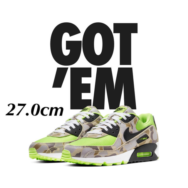 27.0cm NIKE AIR MAX 90 GREEN CAMOスニーカー