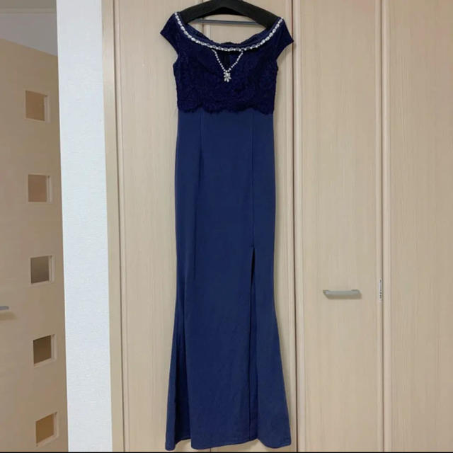 【SALE!!!】ロングドレス  キャバドレス　ネイビー レディースのフォーマル/ドレス(ロングドレス)の商品写真