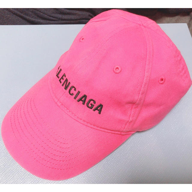 美品 4回着 バレンシアガ キャップ ピンク L 58 cap