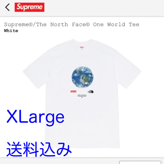 supreme north face one world L white