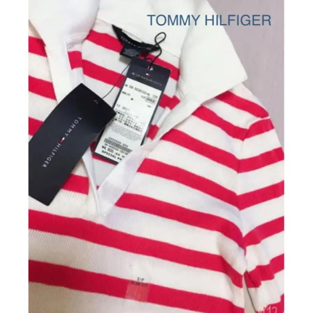 TOMMY HILFIGER(トミーヒルフィガー)のTOMMY HILFIGER❤︎赤ボーダーポロ 新品 レディースのトップス(ポロシャツ)の商品写真