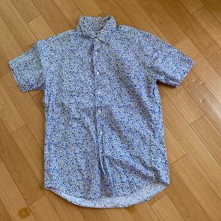 ユニクロ(UNIQLO)のブルー　小花柄シャツ(シャツ)