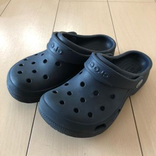 クロックス(crocs)のクロックス　ネイビー　サイズ　J１　19cm(サンダル)