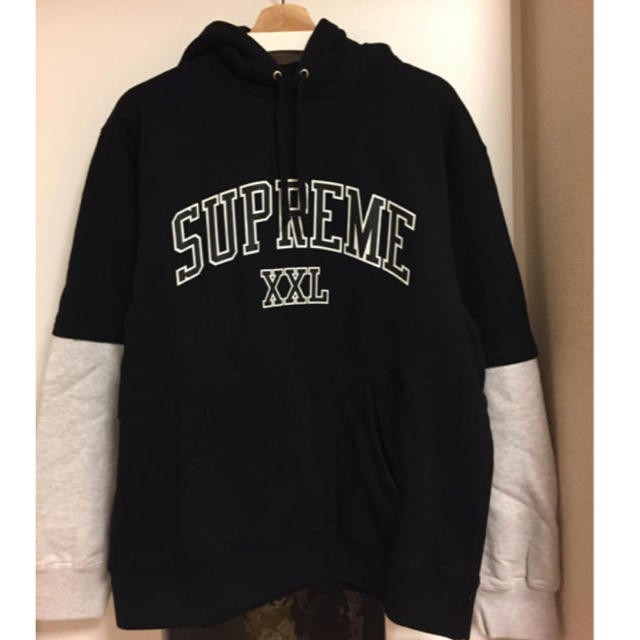 シュプリーム XXL Hooded Sweatshirt パーカー　黒パーカー