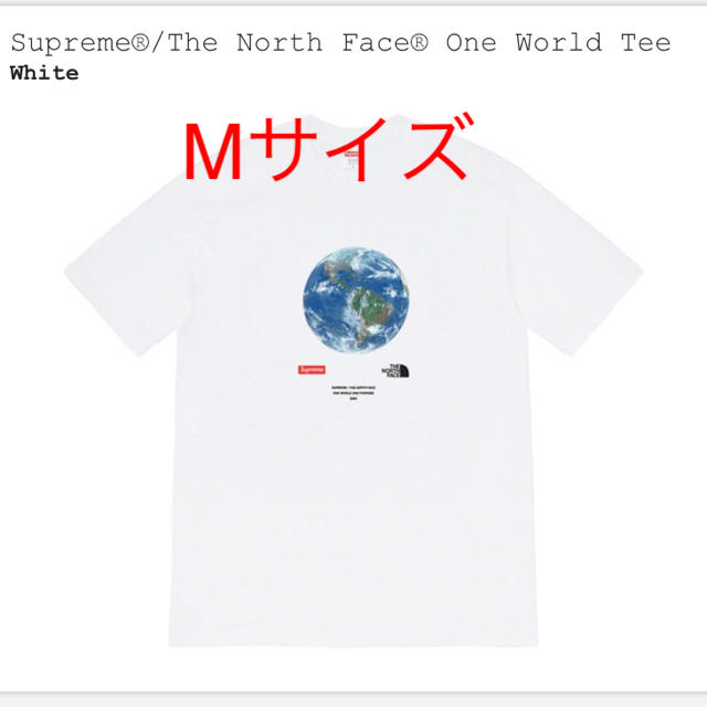 supreme  ノースフェイス  one world Tシャツ　medium