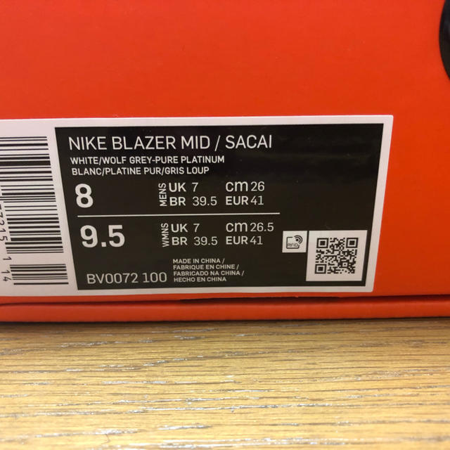 NIKE(ナイキ)のNIKE sacai BLAZER MID 26cm ナイキ サカイ ブレザー メンズの靴/シューズ(スニーカー)の商品写真