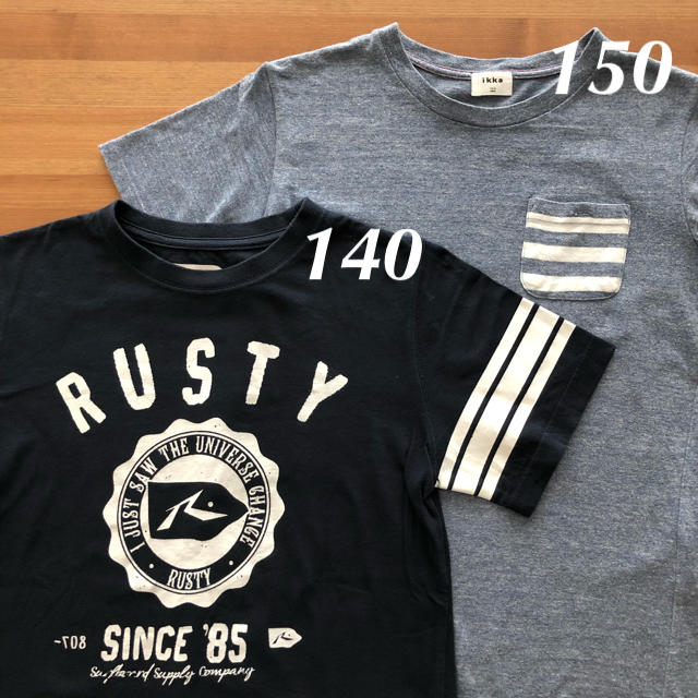 RUSTY(ラスティ)のRUSTY  半袖Tシャツ 140 ➕ ikka  半袖Tシャツ  150 キッズ/ベビー/マタニティのキッズ服男の子用(90cm~)(Tシャツ/カットソー)の商品写真