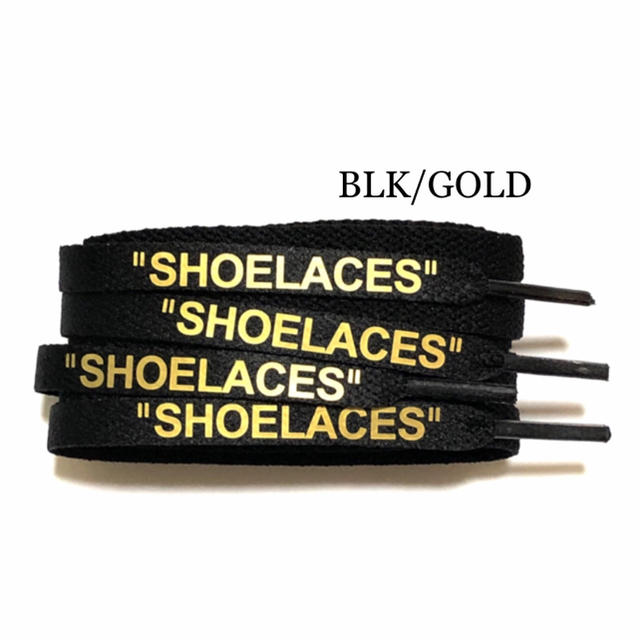 【BLK/GOLD/160cm】★スニーカー用 平紐 靴ひも★ メンズの靴/シューズ(スニーカー)の商品写真