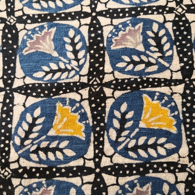 素材/材料 作家もの花柄型染め 本藍染め木綿お洒落和モダン柄ご希望の
