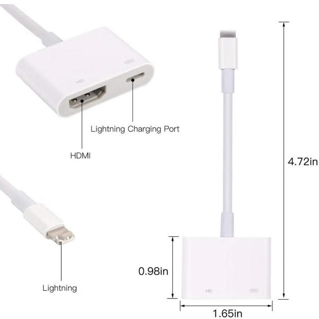 Lightning HDMI iPhone iPad HDMI 変換 ケーブル スマホ/家電/カメラのテレビ/映像機器(映像用ケーブル)の商品写真