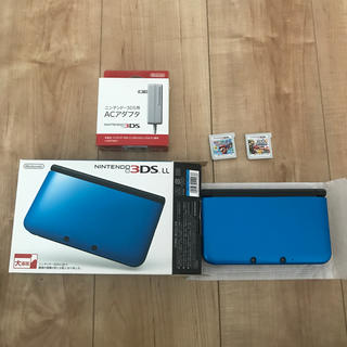 ニンテンドー3DS(ニンテンドー3DS)のNintendo 3DS LL 本体 ブルー/ブラック  カセット付き(家庭用ゲーム機本体)