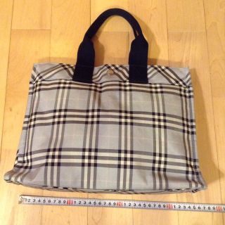 バーバリー(BURBERRY)の美品♡バーバリーの大きめトートバッグ青(トートバッグ)