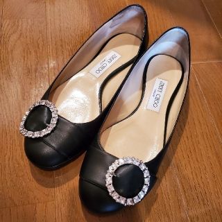 ジミーチュウ(JIMMY CHOO)の【ジミーチュウ】 GINNY クリスタルバックル付き バレリーナサイズ39(ハイヒール/パンプス)