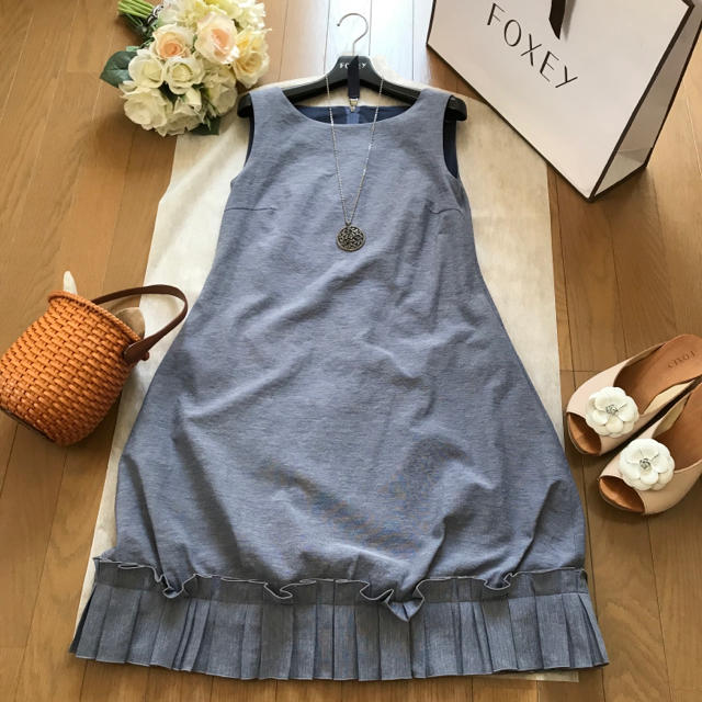 マドーレ リネンシュシュドレス FOXEYお好きな方にも - ひざ丈ワンピース