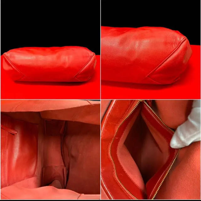 celine(セリーヌ)の極 美品 保存袋付き セリーヌ CELINE  カバ トート ハンドバッグ 赤 レディースのバッグ(トートバッグ)の商品写真