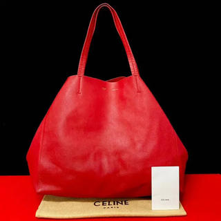 セリーヌ(celine)の極 美品 保存袋付き セリーヌ CELINE  カバ トート ハンドバッグ 赤(トートバッグ)