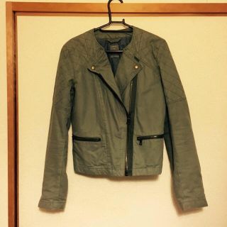 ギャップ(GAP)の美品GAPノーカラーライダースジャケット(ライダースジャケット)