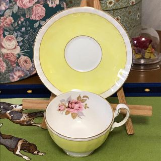 エインズレイ(Aynsley China)の【未使用】エインズレイ　エイシアンローズイエロー　オーバンカップ＆ソーサー　一客(食器)