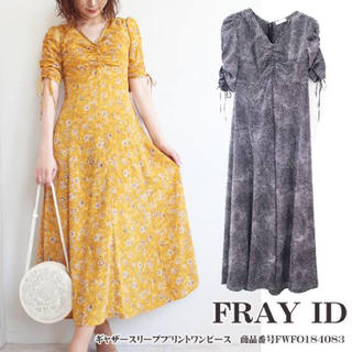 フレイアイディー(FRAY I.D)のギャザースリーブプリントワンピース FRAY.ID(ロングワンピース/マキシワンピース)