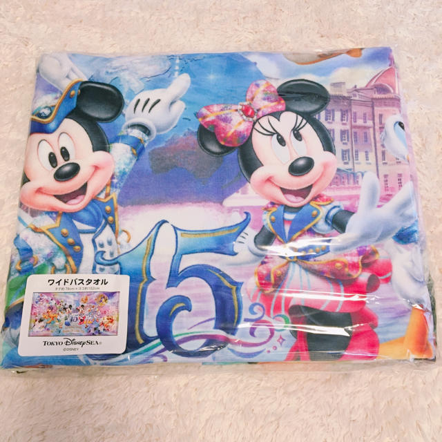 新品未開封　東京ディズニーシー　15周年　ワイドバスタオル