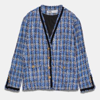 ザラ(ZARA)の値下げ※【ZARA】ツイード ジャケット(ノーカラージャケット)