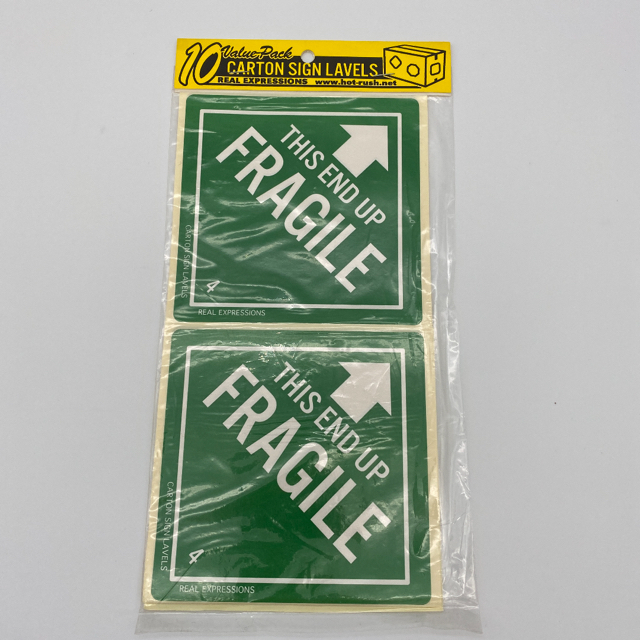 【新品】ステッカー 10枚入 THIS END UP FRAGILE REAL エンタメ/ホビーのミリタリー(個人装備)の商品写真