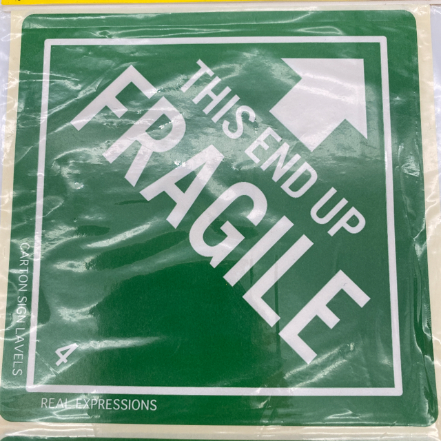 【新品】ステッカー 10枚入 THIS END UP FRAGILE REAL エンタメ/ホビーのミリタリー(個人装備)の商品写真