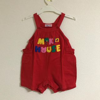 ミキハウス(mikihouse)のミキハウス サロペット 90 赤 レッド ロンパース ベビー (パンツ/スパッツ)