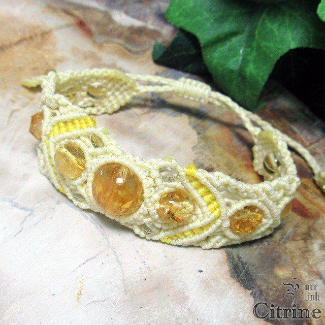 太陽を象徴する魔石『シトリン/黄水晶』マクラメ編みブレス2