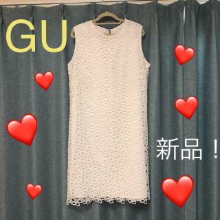 ジーユー(GU)の【新品】GU レースワンピース　花柄　オフィススタイルやデート服にオススメ！(ひざ丈ワンピース)