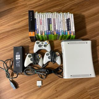 エックスボックス360(Xbox360)のxbox360+コントローラー３つセット+ゲーム22本セット(家庭用ゲーム機本体)