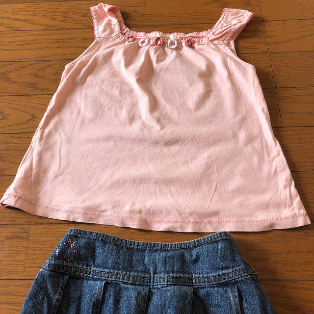 HusHush(ハッシュアッシュ)のハッシュアッシュ　デニムスカート 120 キッズ/ベビー/マタニティのキッズ服女の子用(90cm~)(スカート)の商品写真