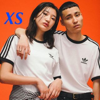 アディダス(adidas)の【メンズXS】白　3ストライプ　半袖Ｔシャツ　アディダスオリジナルス(Tシャツ/カットソー(半袖/袖なし))