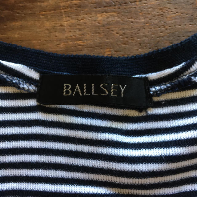 Ballsey(ボールジィ)の半袖ニット　ホワイト×ネイビー レディースのトップス(ニット/セーター)の商品写真